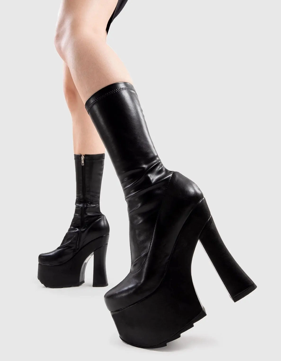 Do For Love Platform Calf Boots Boots With Wedge Sole