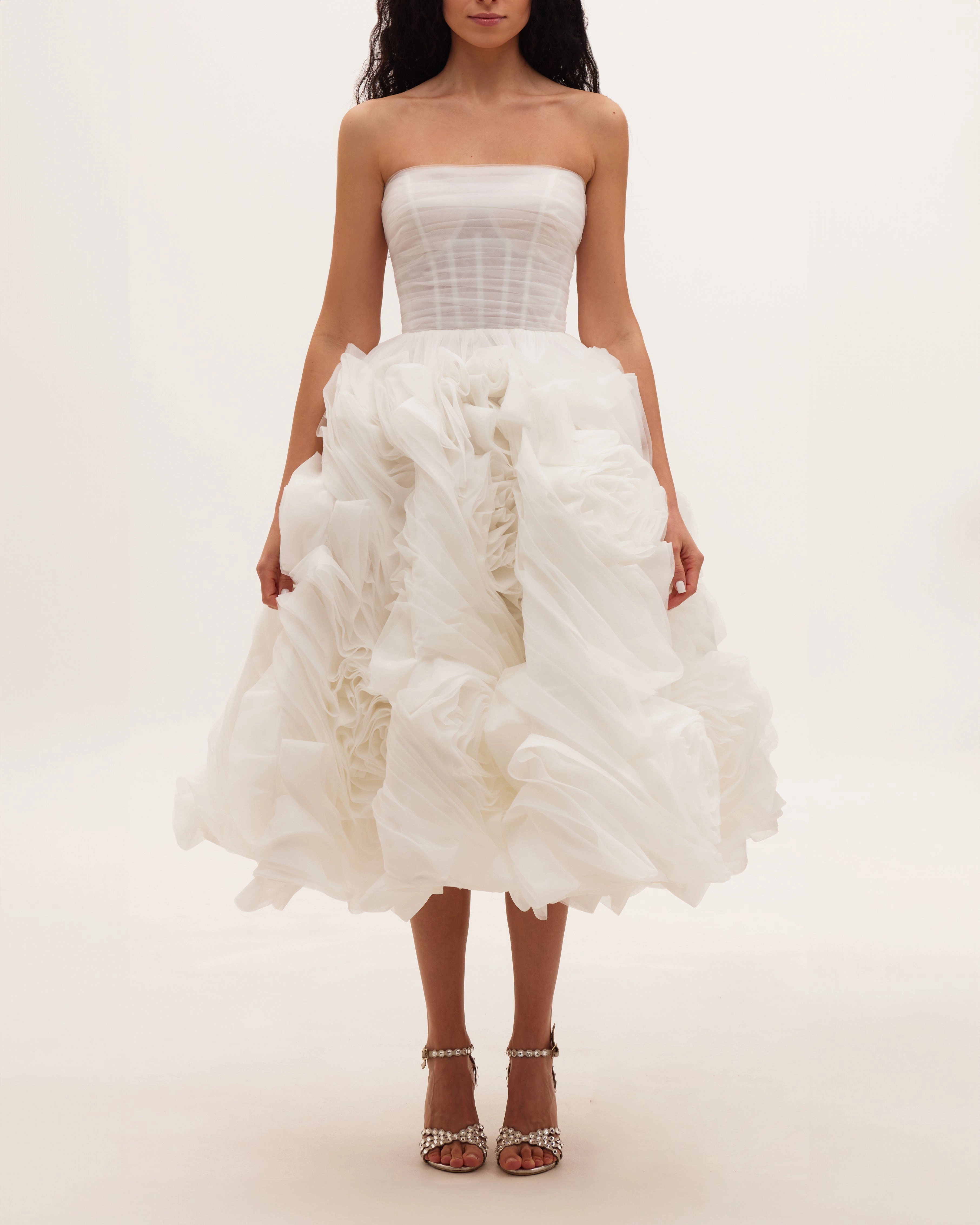 Toxic Wasteland Dress To Impress Dramatically flowered tulle dress in white