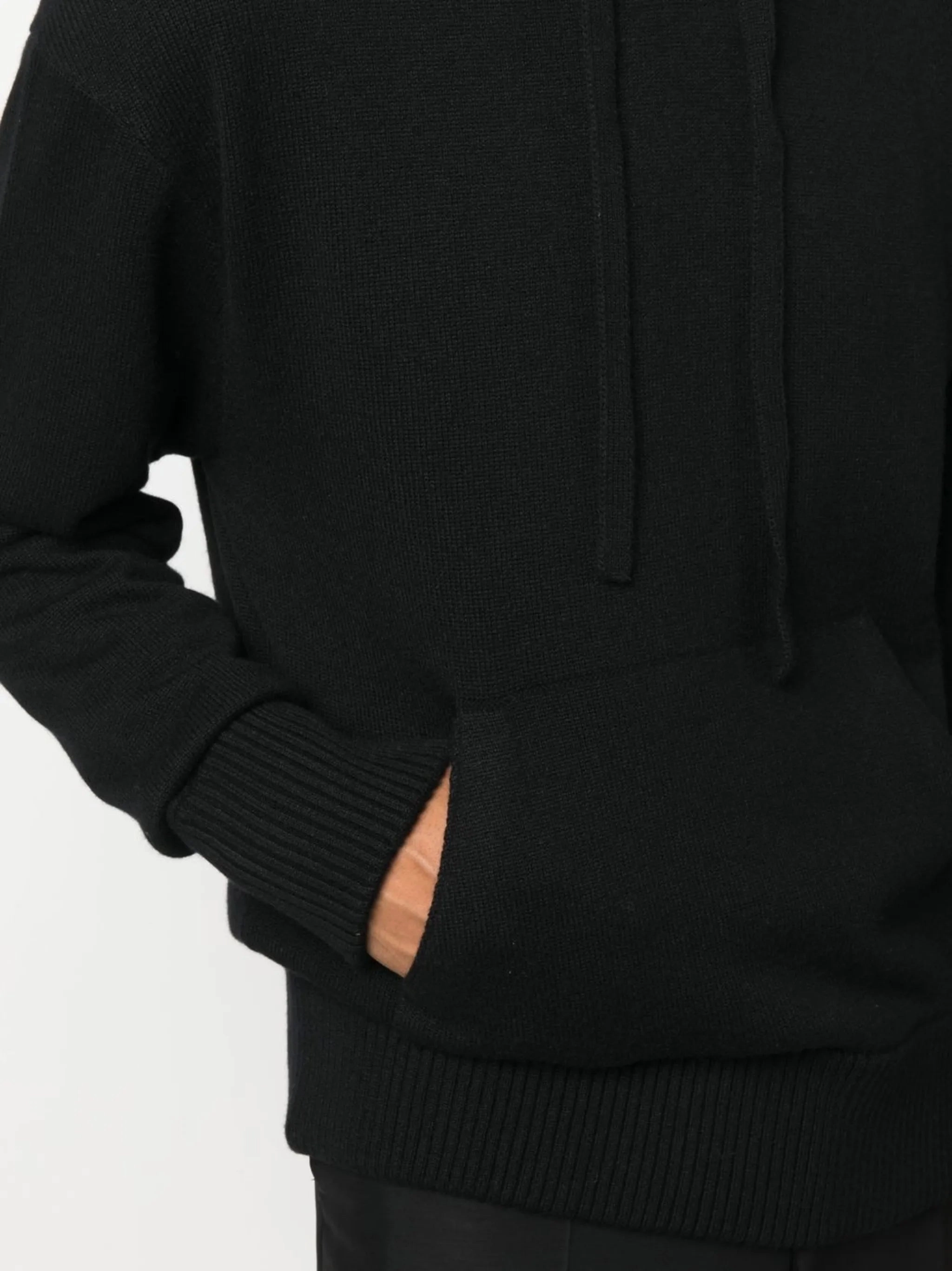 Turtle Neck Knitwear drawstring cashmere hoodie