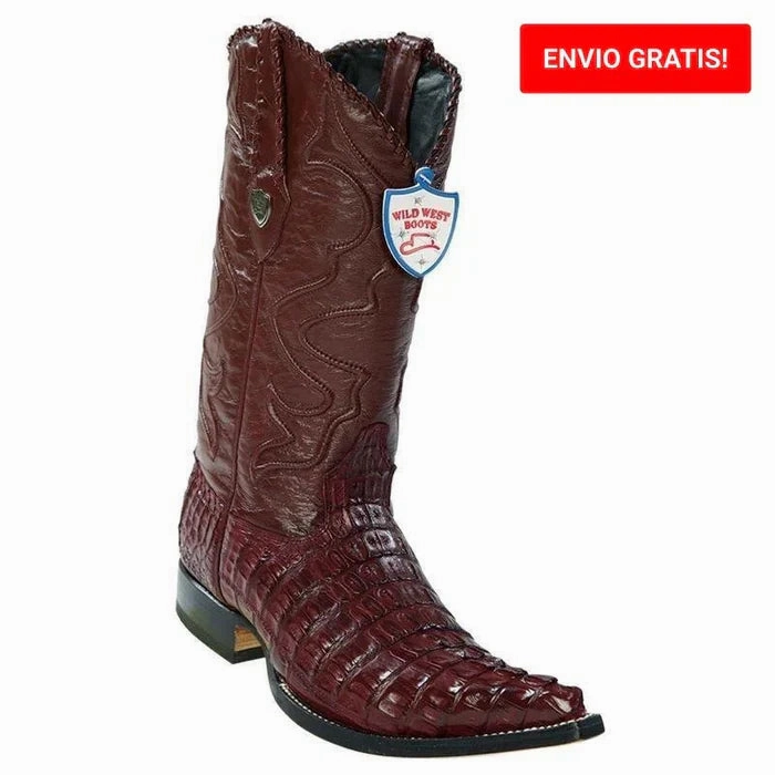Red Boots Cowboy Botas de Cocodrilo Caiman Cola Punta 3X Aladino WW
