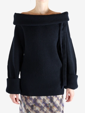 DRIES VAN NOTEN - Women Boatneck Sweater Stone Island Hooded Knitwear