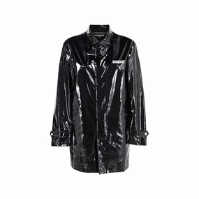 Dsquared Black Polyethylene Coat Winter Dress Coats