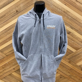 Oakley - Men's Zip Up Hoodie Sweater - MSRP $85: Grey/Orange/White-men-LG Charlotte Sweatshirts