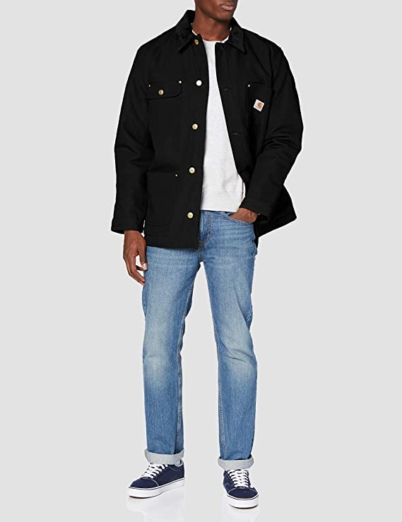 Carhartt Men's Loose Fit Firm Duck Blanket-Lined Chore Coat White Wool Coats For Winter