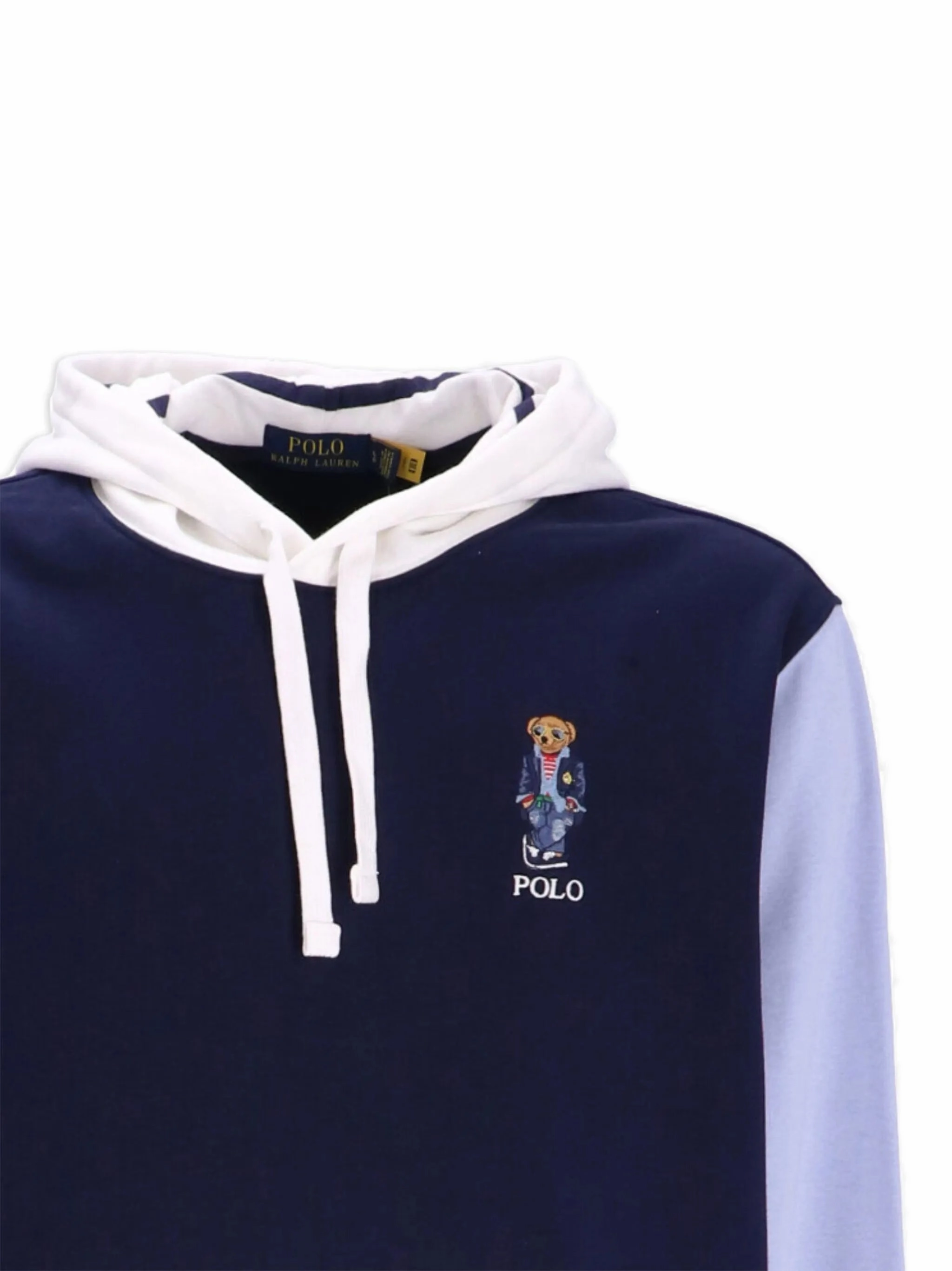 Bear-motif colour-block hoodie Alan Paine Knitwear