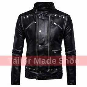 Cleaning Down Jackets Buy New Handmade Men's Black Pure Leather Jacket, Men Black Biker Leather Jacket