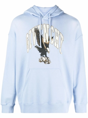 Loose Knitwear Eagle logo-print cotton hoodie