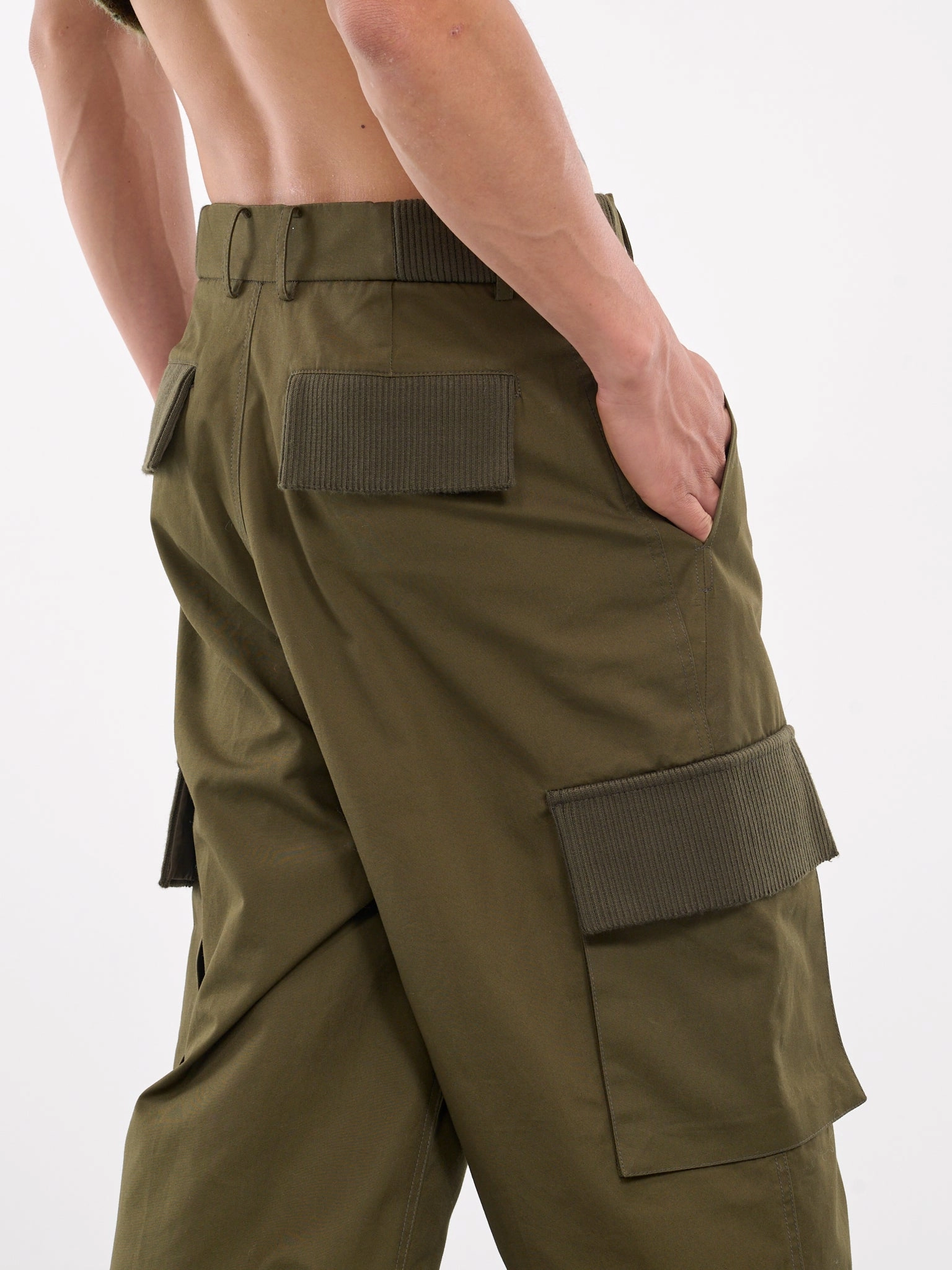 Pistol Fly Cargo Trousers (240025-KHAKI) Cargo Pants Tailor