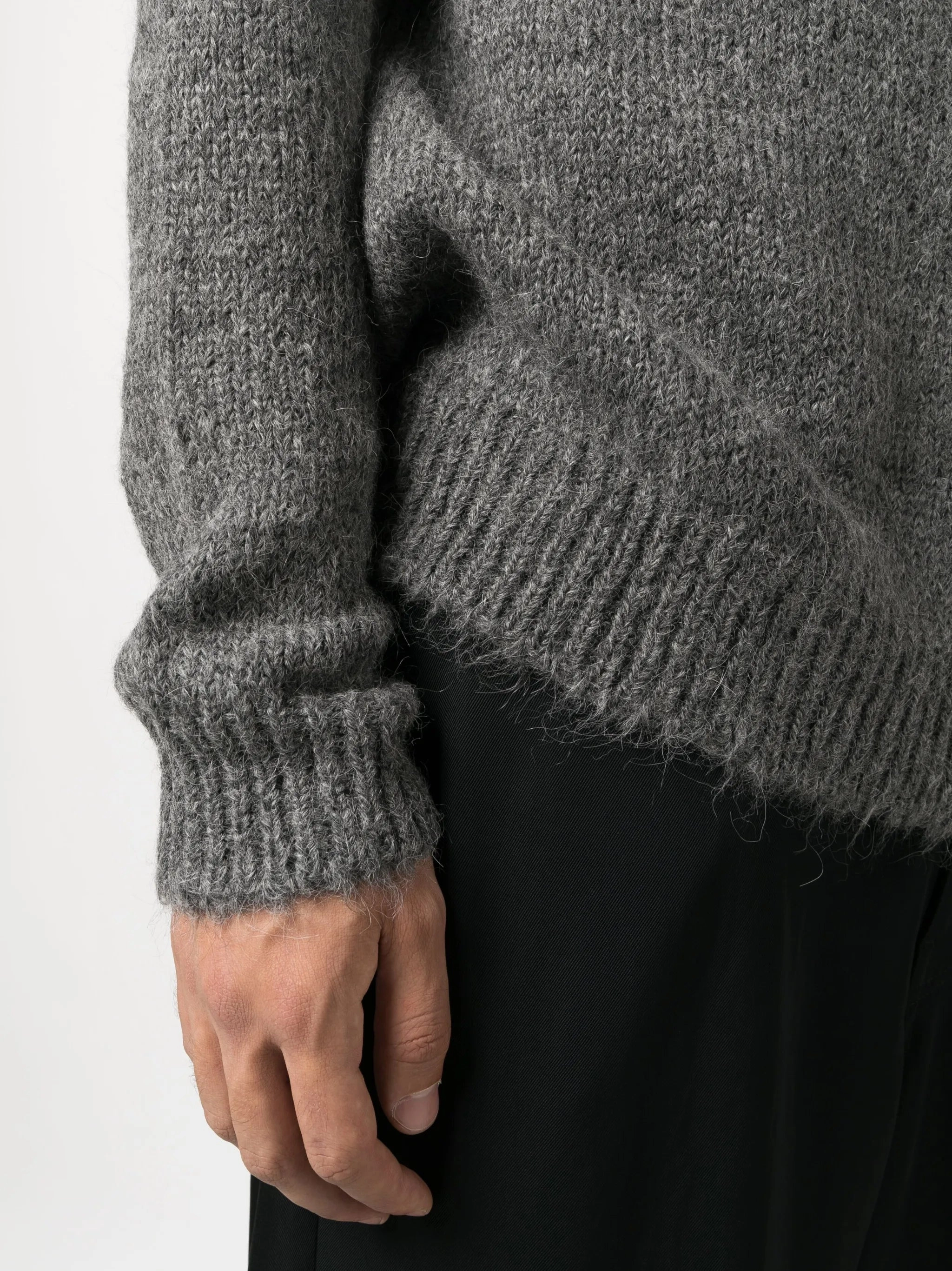 Felted Knitwear crew-neck fine-knit jumper