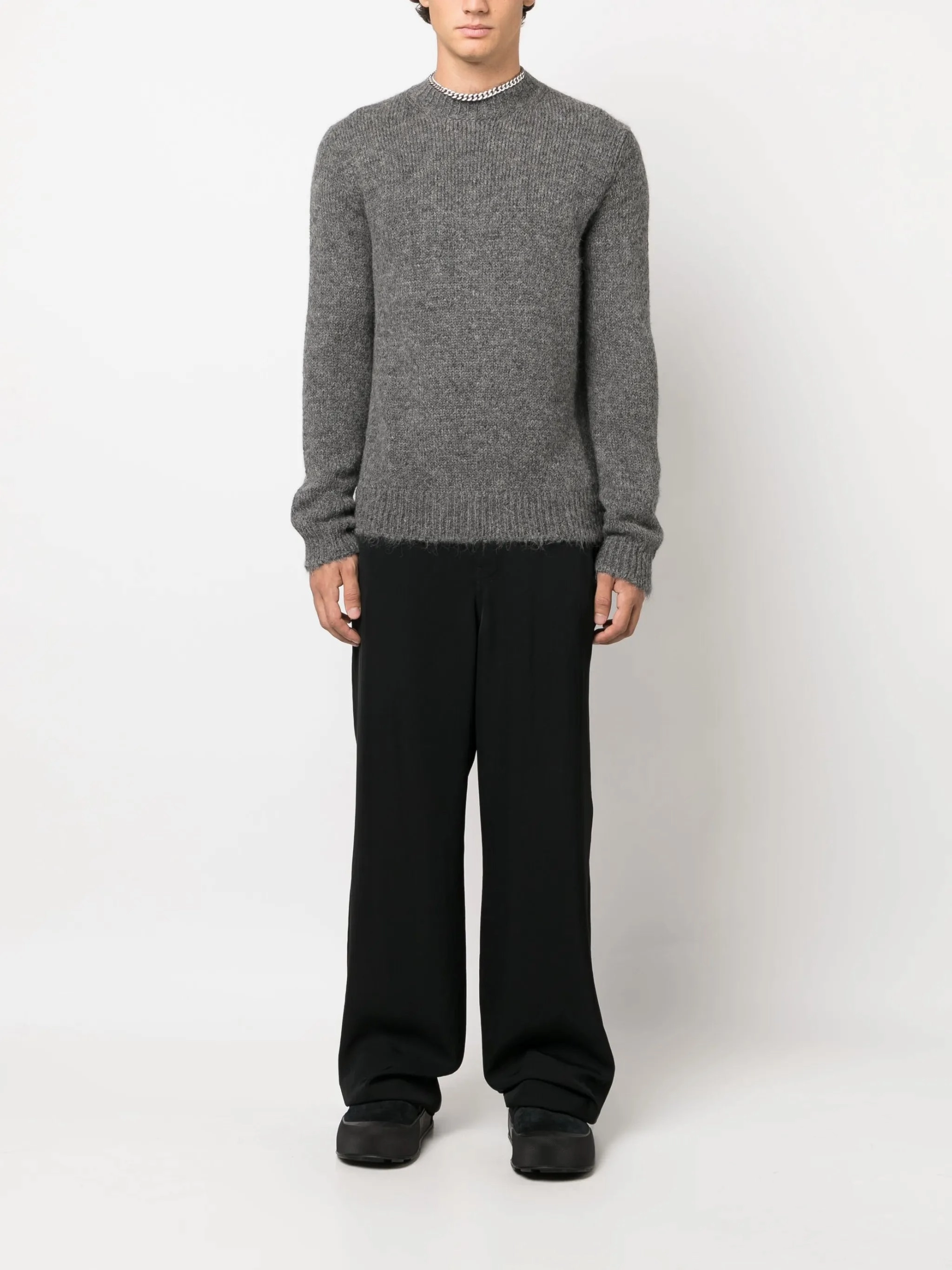 Knitwear Factory crew-neck fine-knit jumper