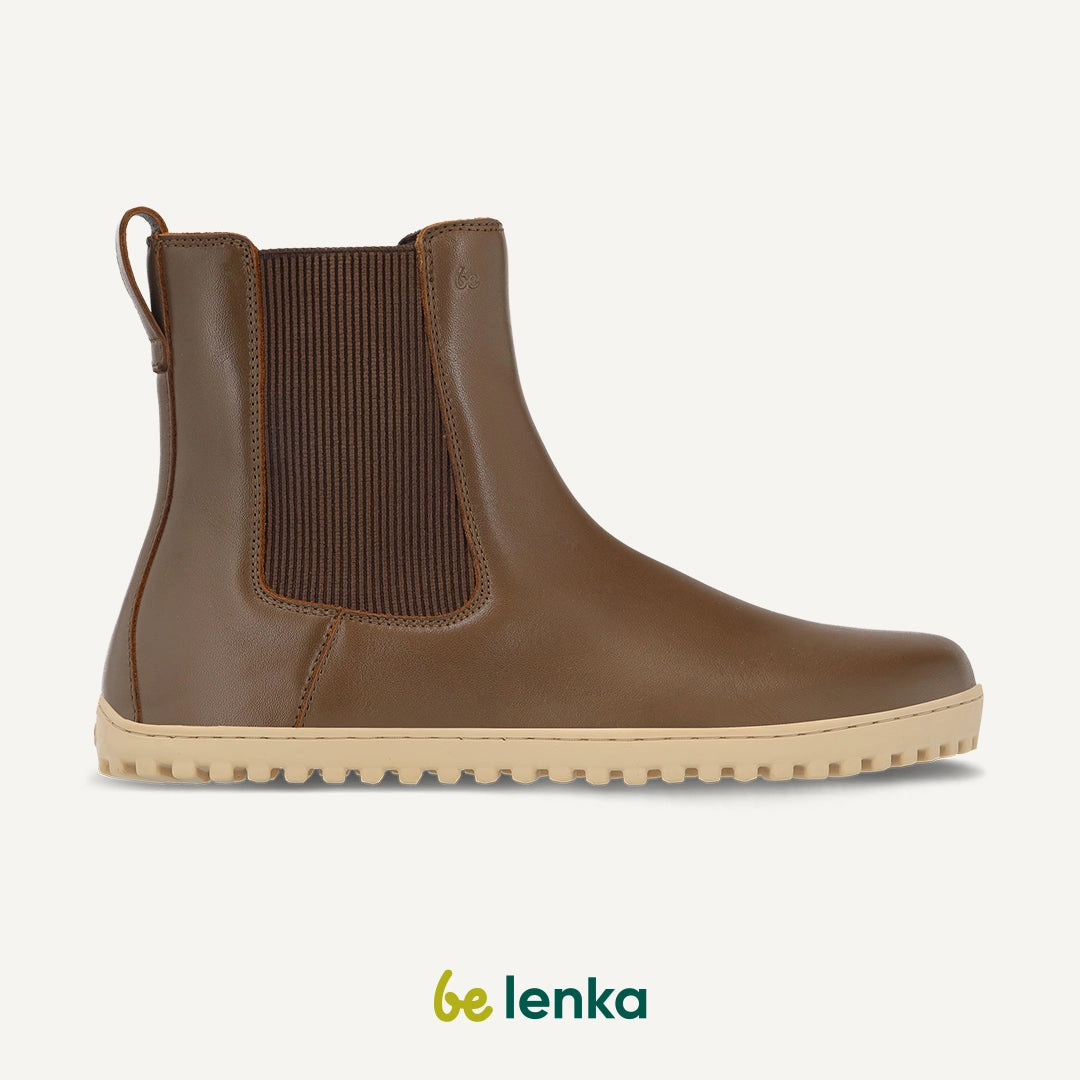 Barefoot Boots Be Lenka Glam - Milk Chocolate Italian Made Chelsea Boots