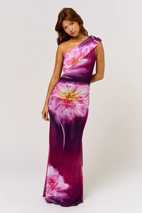 Scallop Maxi Dress Wild Orchid One-Shoulder Maxi Dress