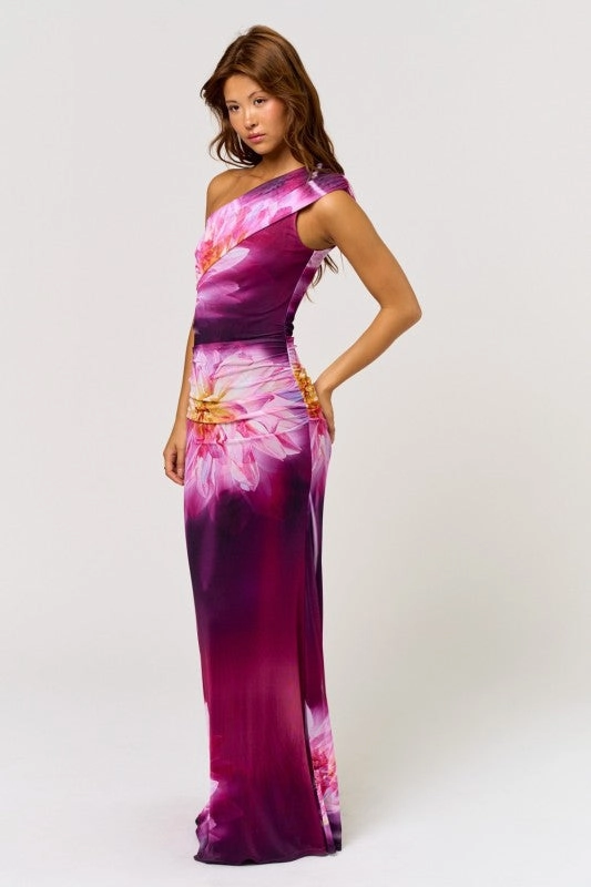 Quilted Maxi Dress Wild Orchid One-Shoulder Maxi Dress