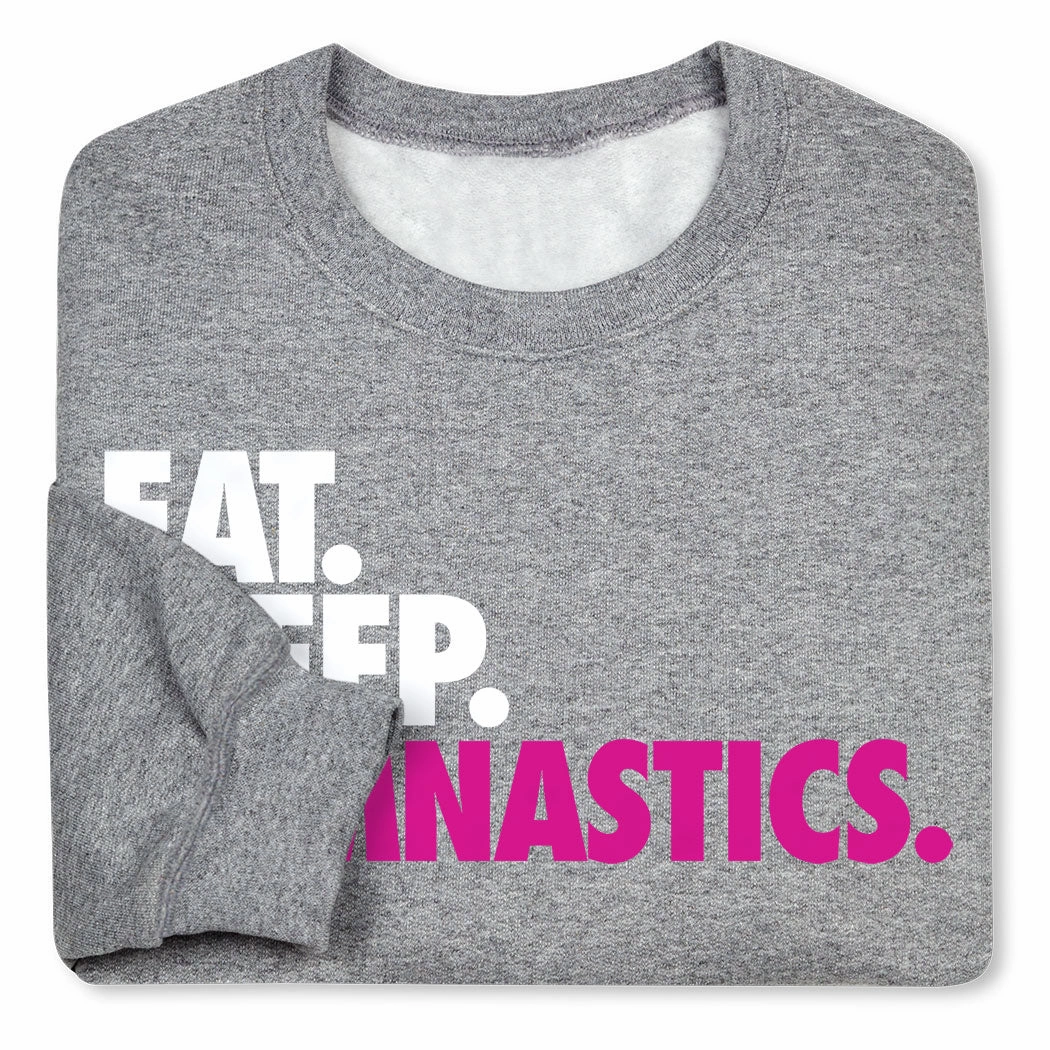 Gymnastics Crewneck Sweatshirt - Eat Sleep Gymnastics Baggy Sweatshirts