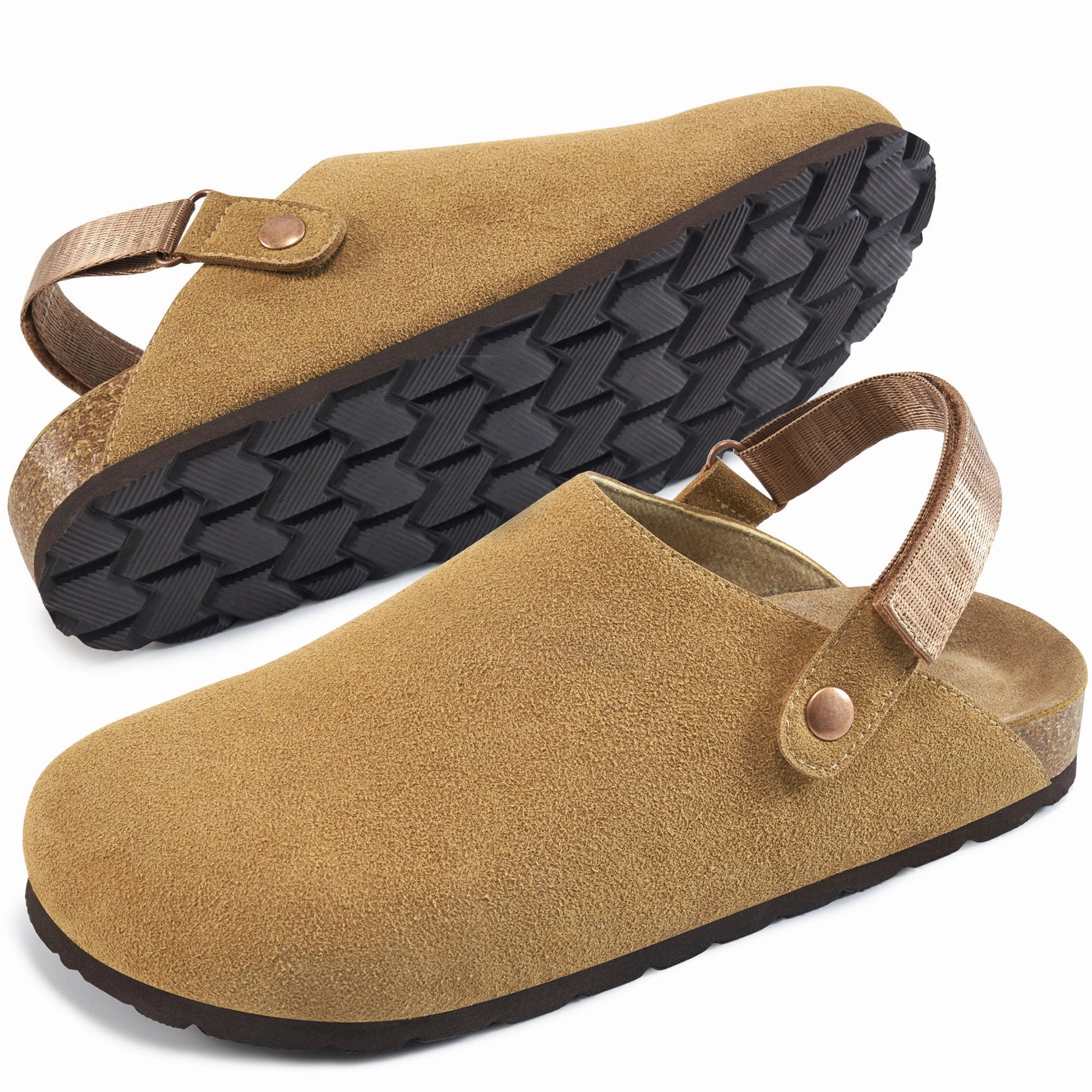 Quilted Sandals Ecetana Women's Mules & Clogs Suede Closed Toe Sandals Slip On Flats Sandals with Hook Loop