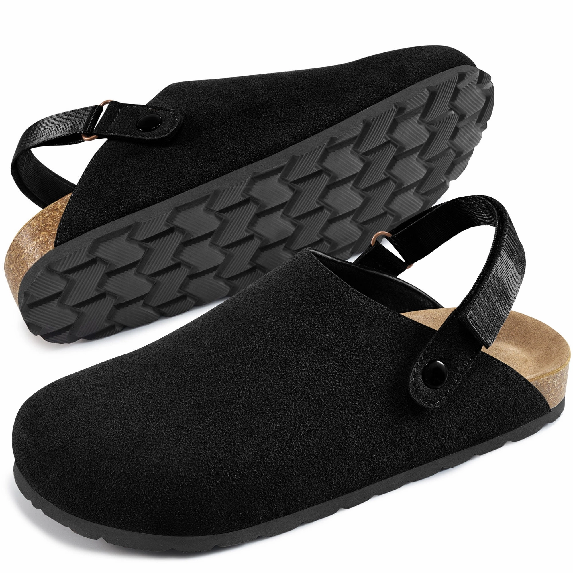 Comfy Sandals Ecetana Women's Mules & Clogs Suede Closed Toe Sandals Slip On Flats Sandals with Hook Loop