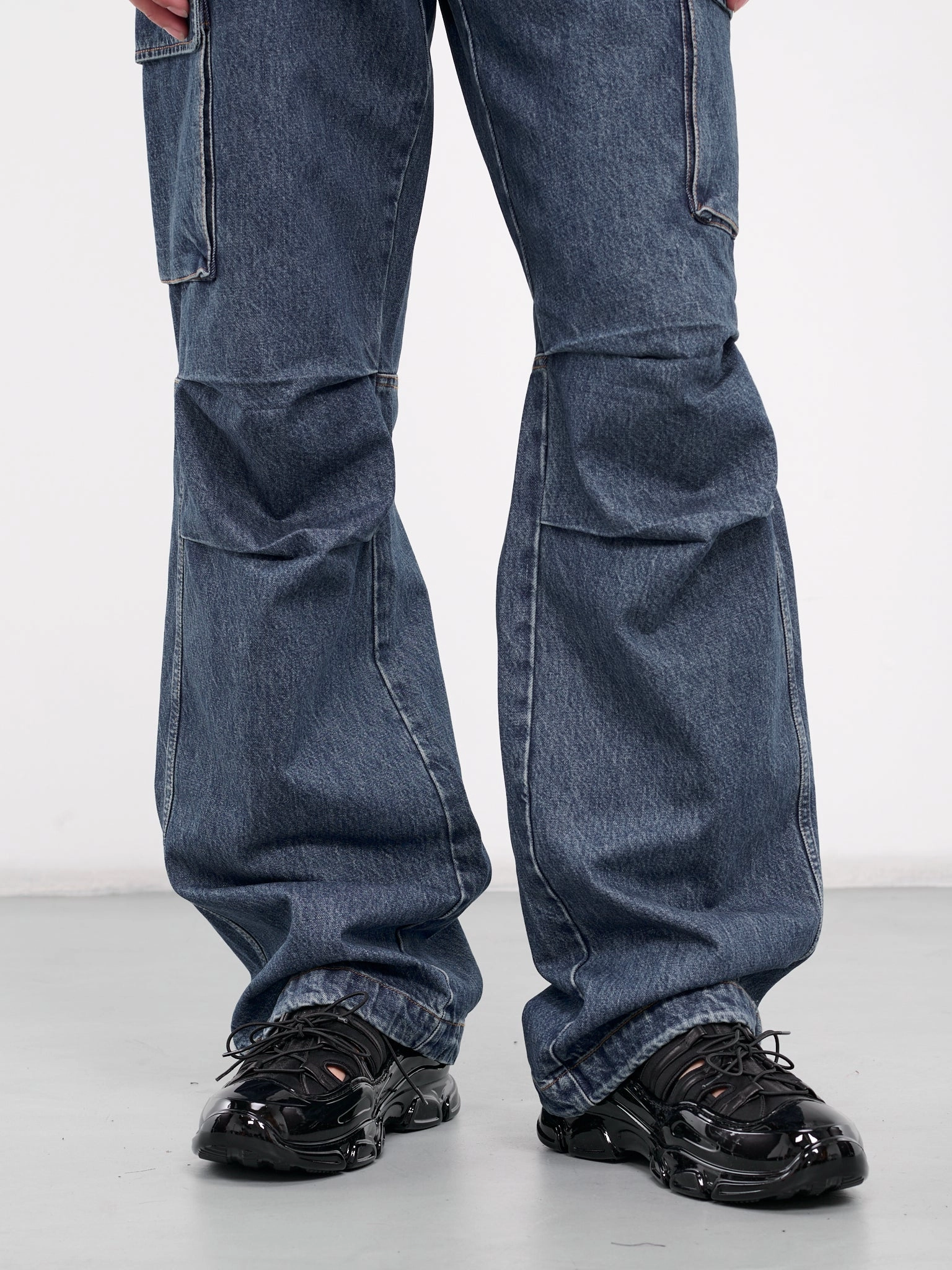Wide Leg Denim Cargo Pants (COPP40252-BLUE) Cargo Pants And Uggs