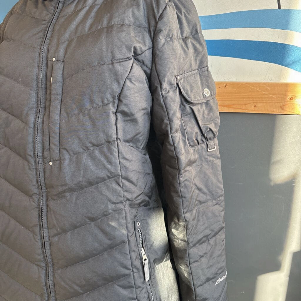Drape Jackets Eddie Bauer - Women's Down Parka Jacket - MSRP $310: Black-women-XL