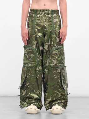 Green Coated Camo Cargo Pants (KL979-CAMO-GREEN) Light Grey Cargo Pants
