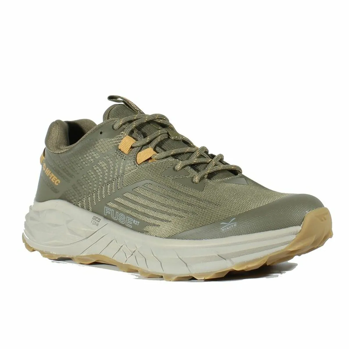 Walking Shoes for Men Hi-Tec Fuse Trail Low Olive Cushioned Trail Running Shoe
