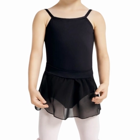Pleated Pinstripe Skirt Capezio Children's Pull On Skirt - Black"