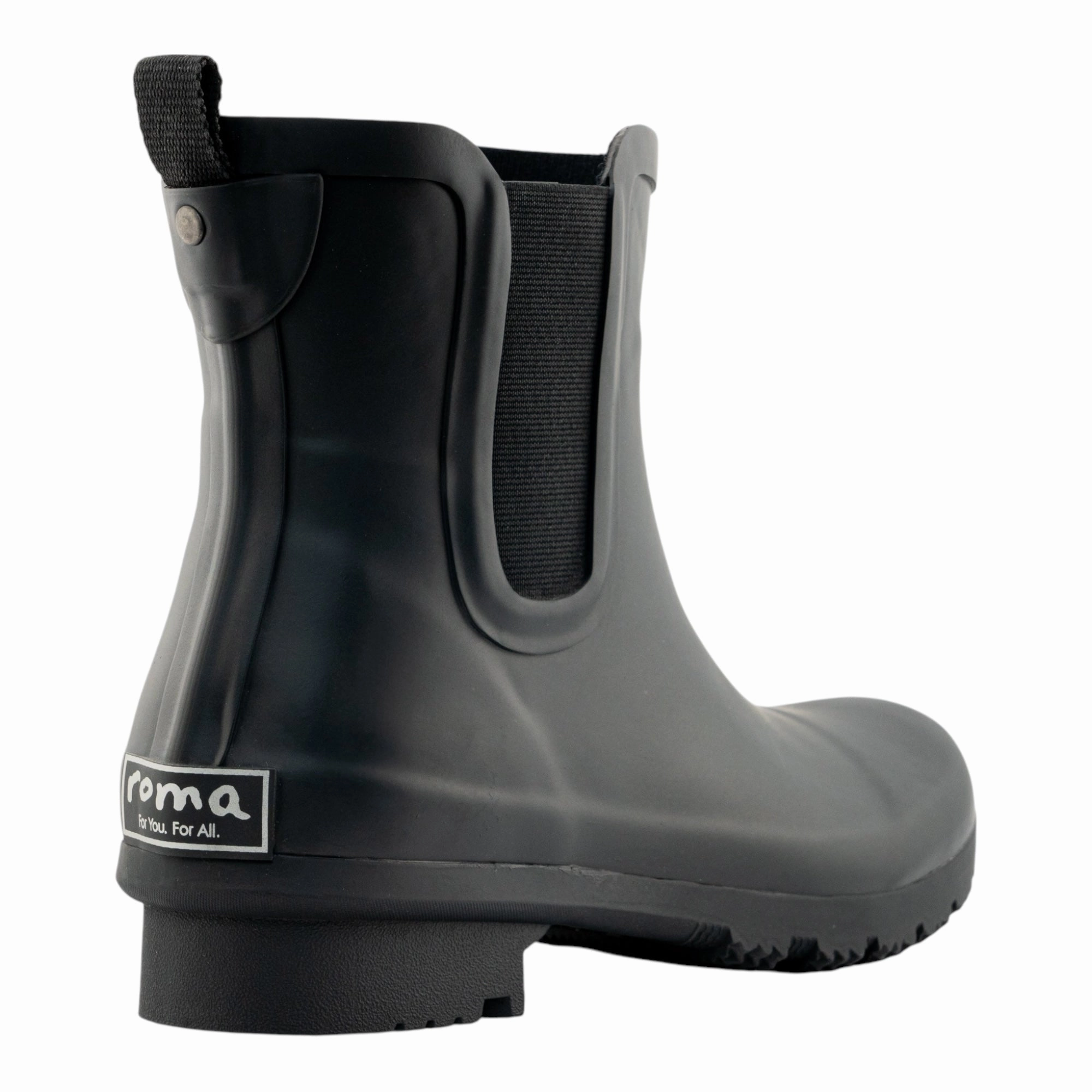 Ankle Boots With V Cut Chelsea Matte Charcoal Women's Rain Boots