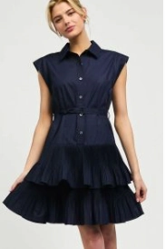 Current Air Button Down Tiered Mini Dress Jaylen Mini Dress