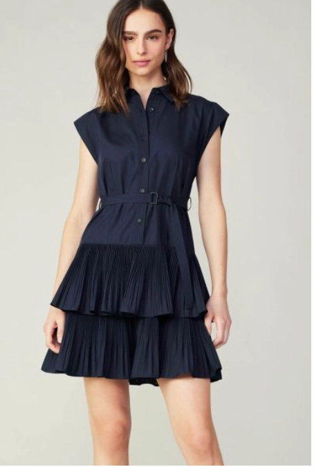 Mini Dress Names Current Air Button Down Tiered Mini Dress