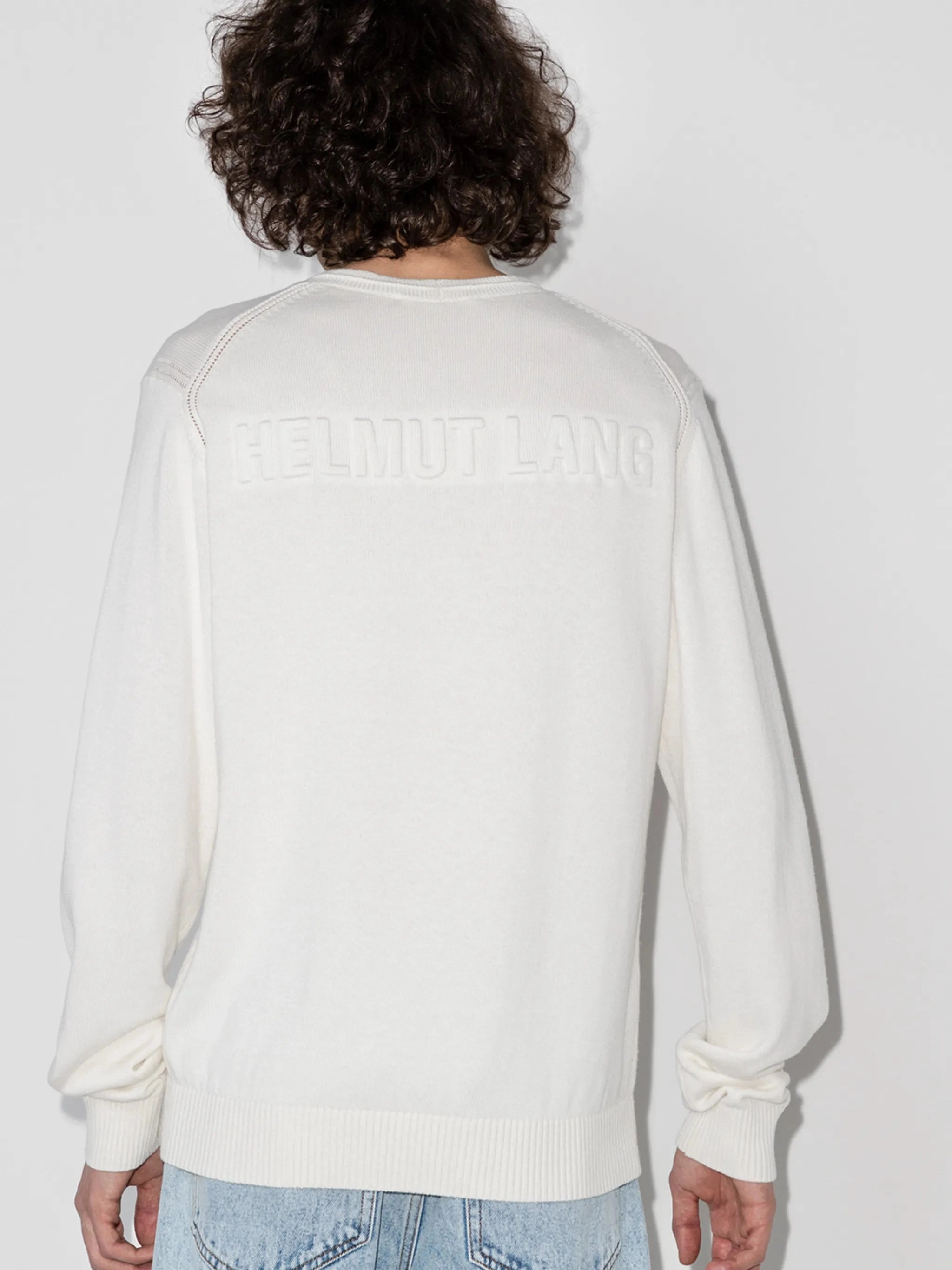 embossed logo crewneck jumper Made To Order Knitwear