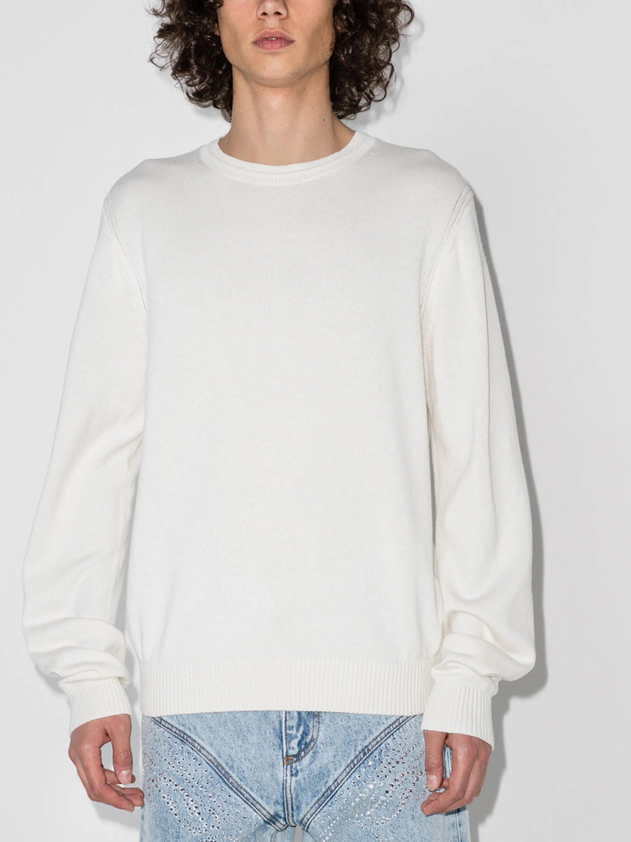 embossed logo crewneck jumper Cox Moore Knitwear
