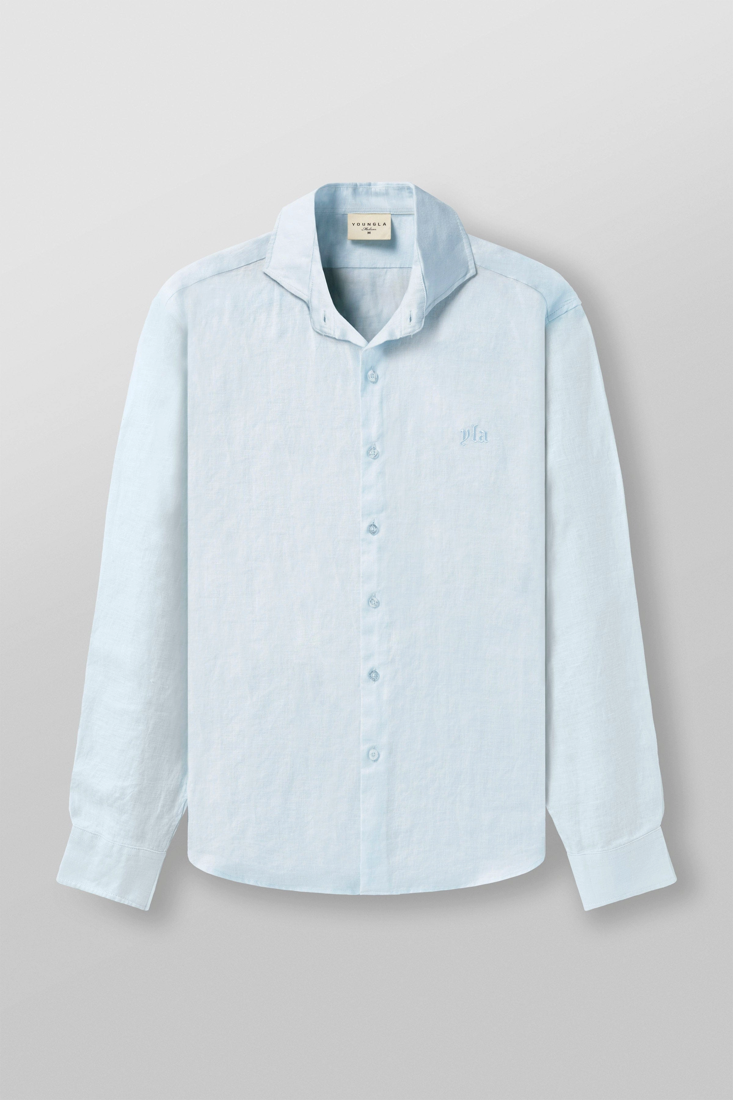 Funny Slogan T Shirts Youngla 825 - Simply Linen Shirts Sky Blue