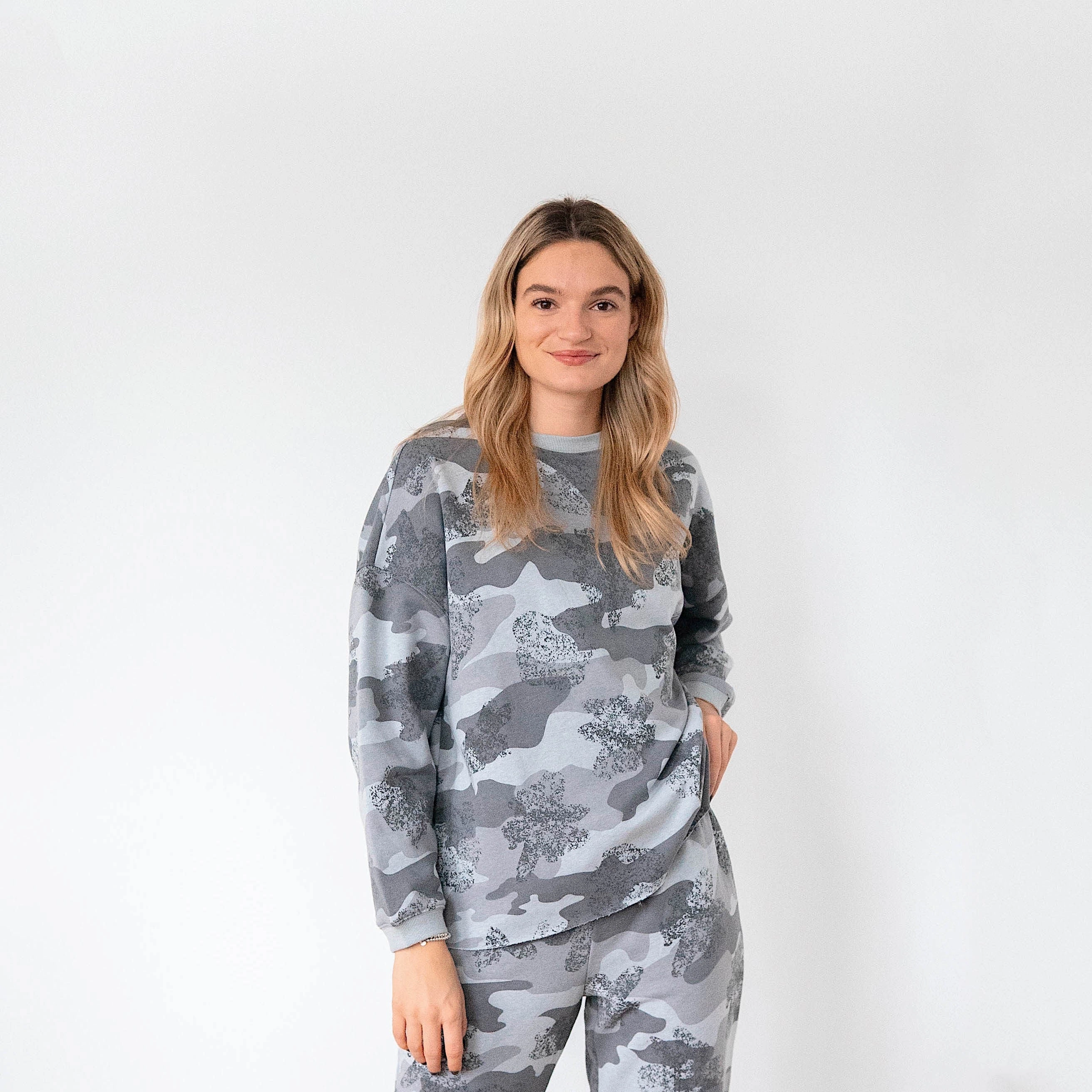 Funny Thanksgiving Sweatshirts Ladies' Grey Mix Camo Comfortwear Collection Joggers
