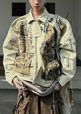 Fall Patchwork Cotton Coats Print Mens Men Apricot DIY Best Quality Faux Fur Coats