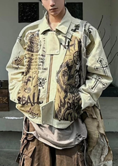 Coats Napapijri Fall Patchwork Cotton Coats Print Mens Men Apricot DIY