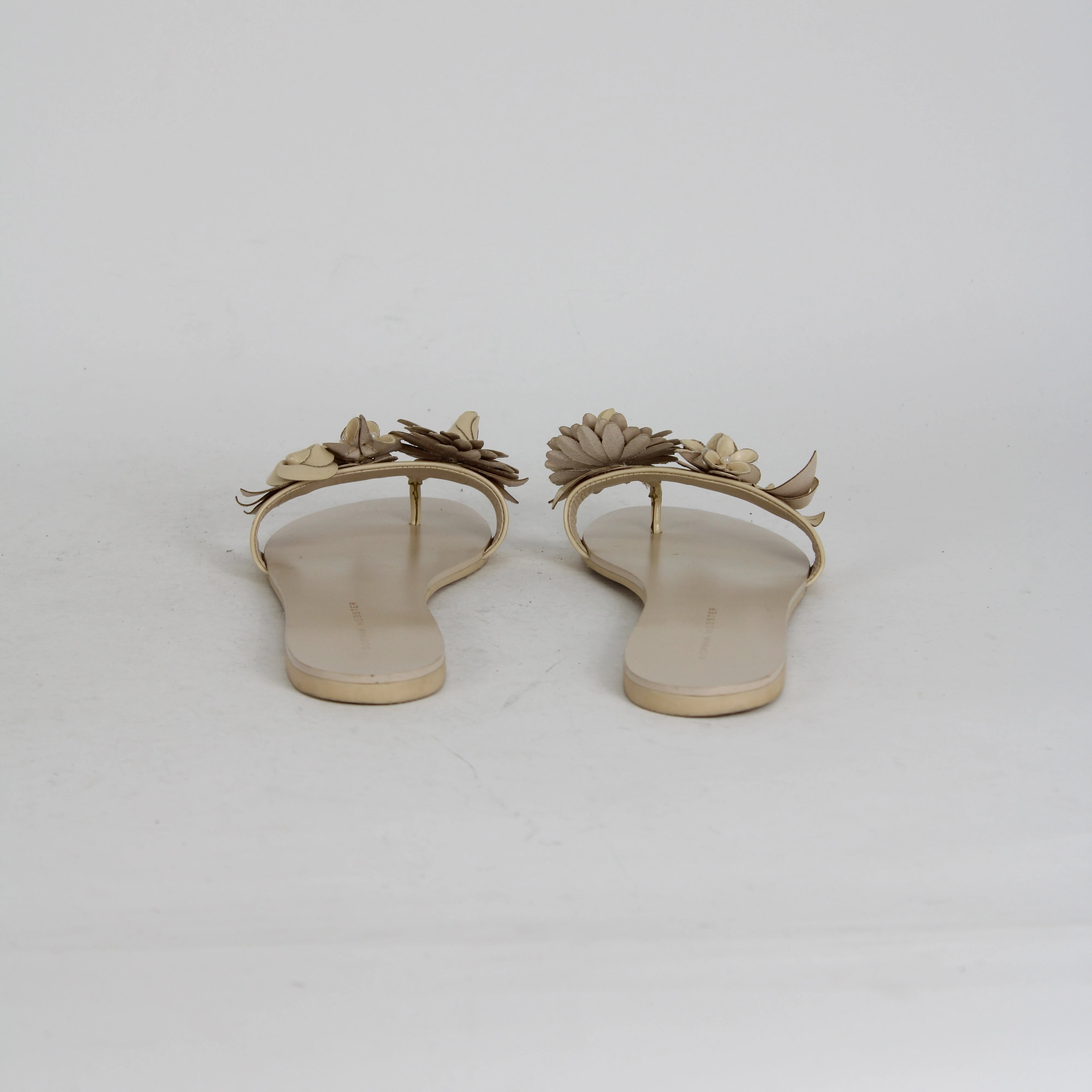 Sophia Webster Beige Floral Thong Sandals Nusole Flip Flops