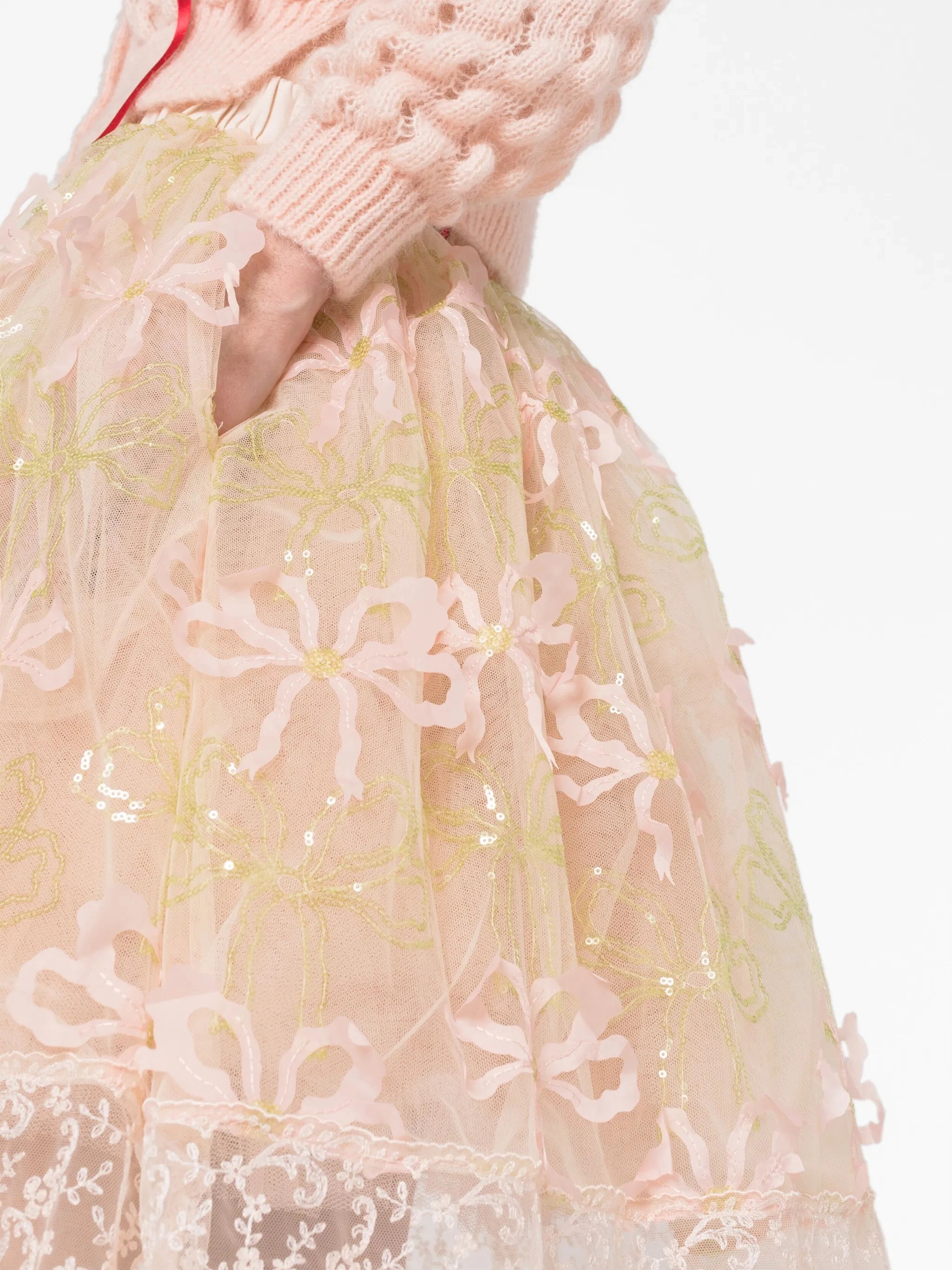 bow-embellished tulle skirt Empire Wedding Dress