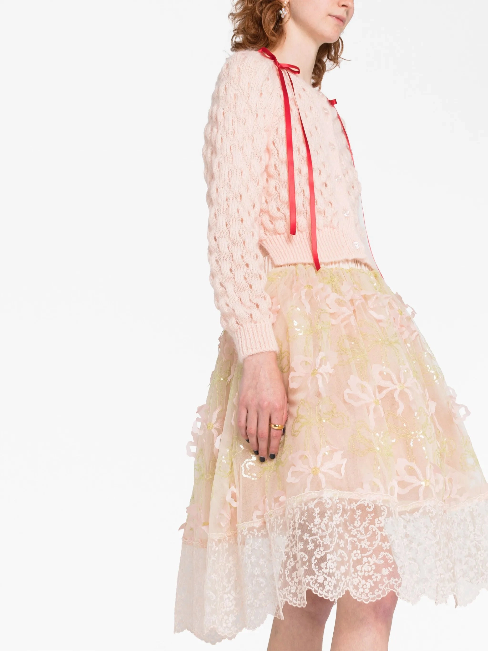 bow-embellished tulle skirt Maxi Linen Dress