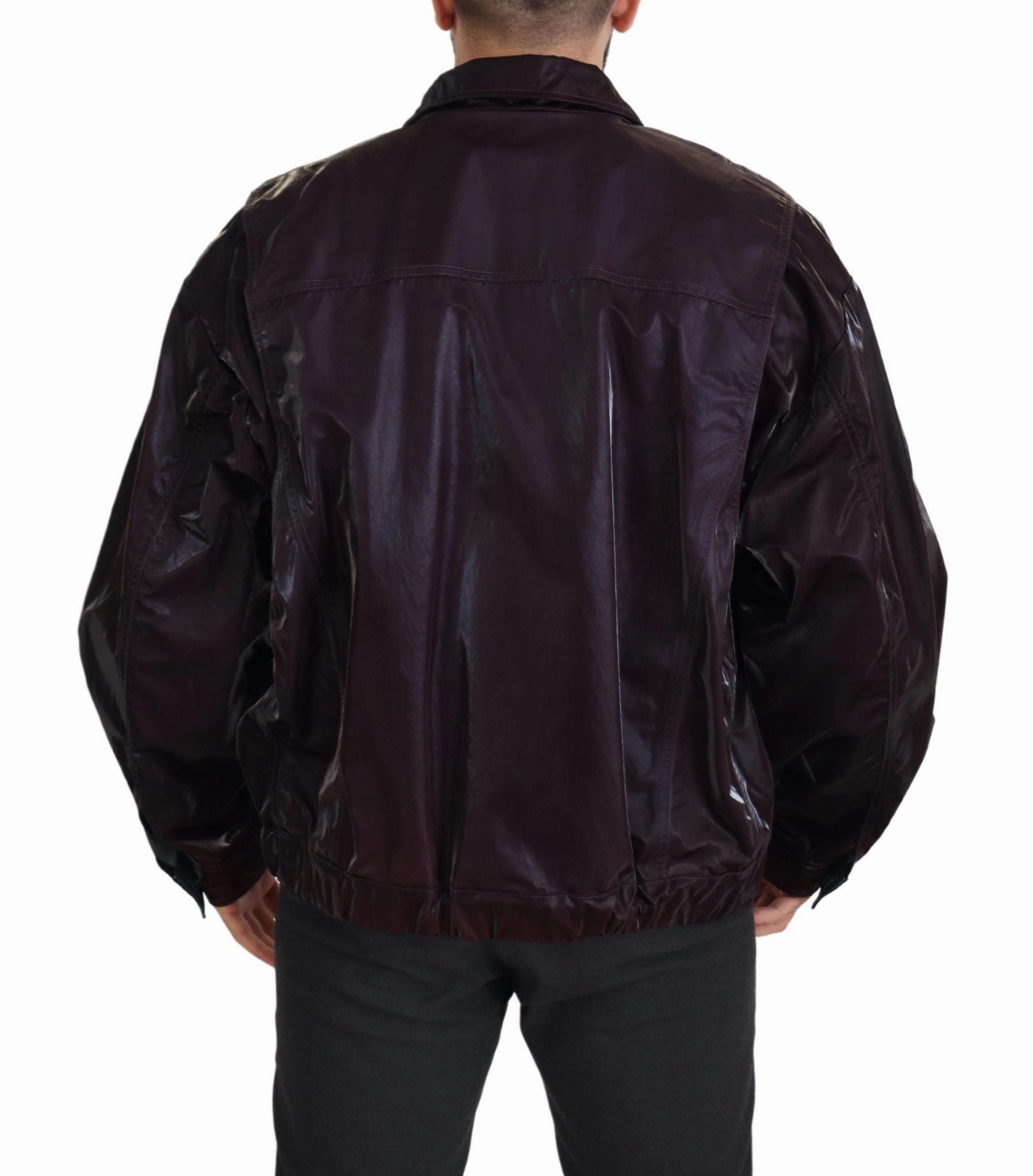 Bordeaux Nylon Collared Men Coat Jacket Warmest Coats For Winter