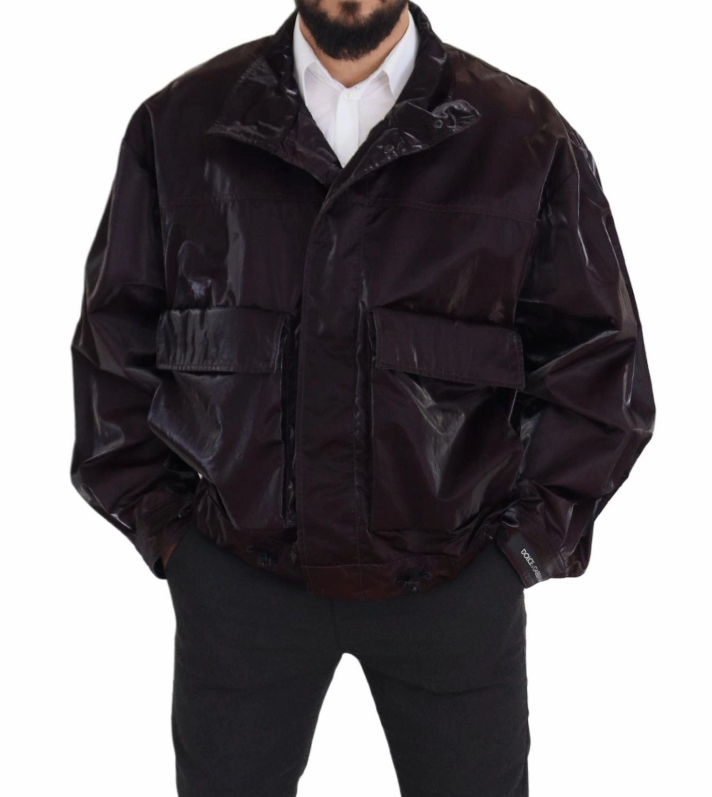 Petite Wool Winter Coats Bordeaux Nylon Collared Men Coat Jacket