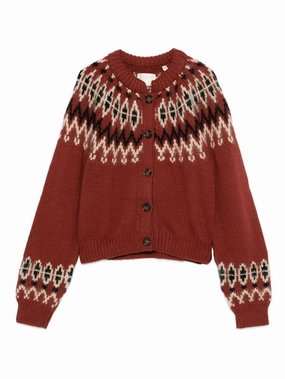 Cashmere Knitwear Manufacturers Clarke patterned-intarsia cardigan