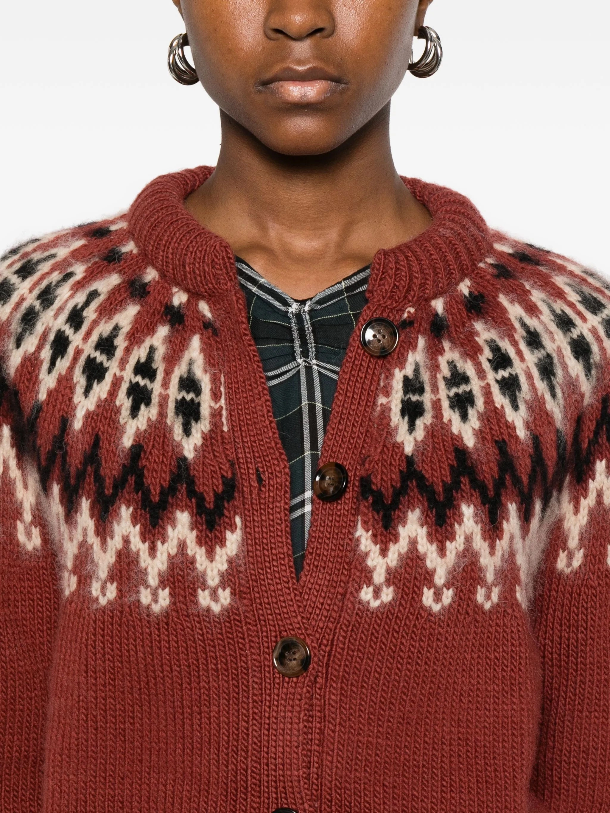 Designing A Knitwear Collection Clarke patterned-intarsia cardigan