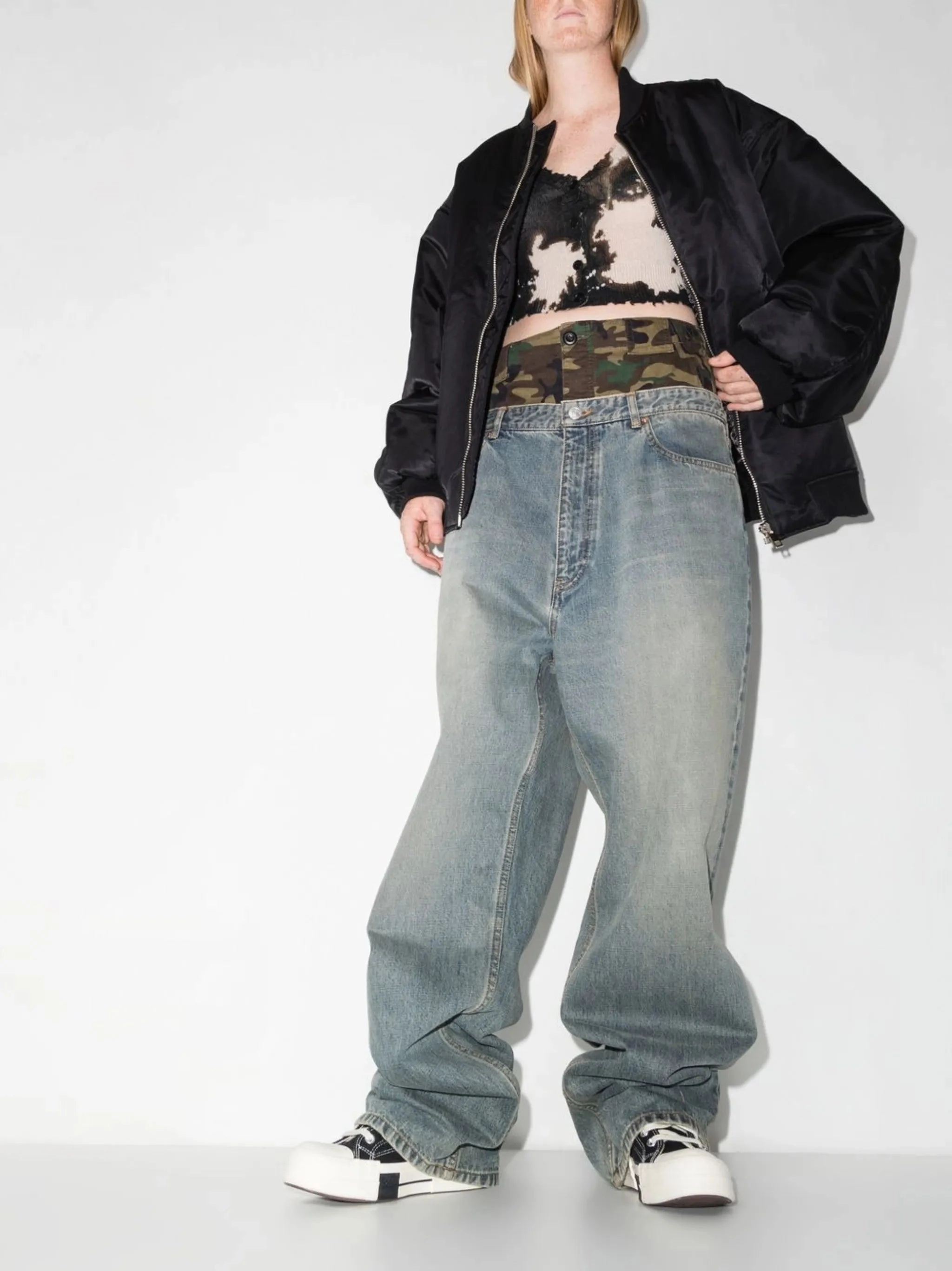 distressed bleached cardigan Manoogian Knitwear