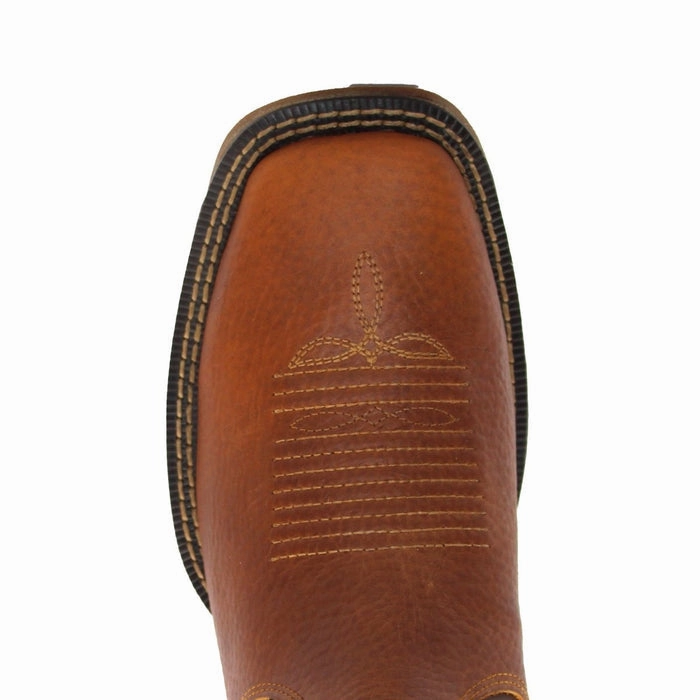 Ugg Boots With Zipper El Besserrro Men's Square Toe Leather Ankle Boots Honey w/ Rubber Sole