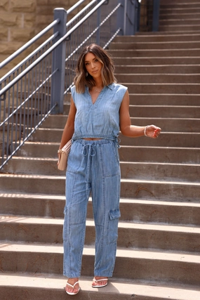 Rag And Bone Nora Cargo Pants Elan Jetset Denim Cargo Pants - FINAL SALE