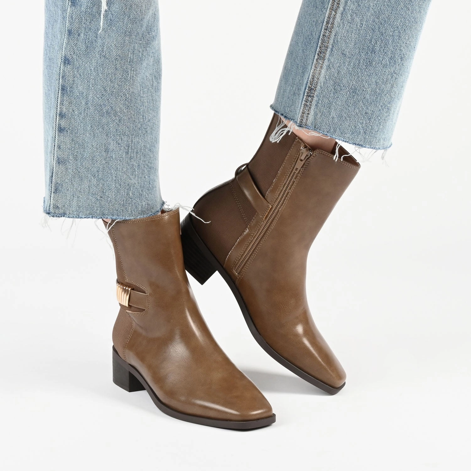 AUBRIE SQUARE TOE BOOTIES IN WIDE