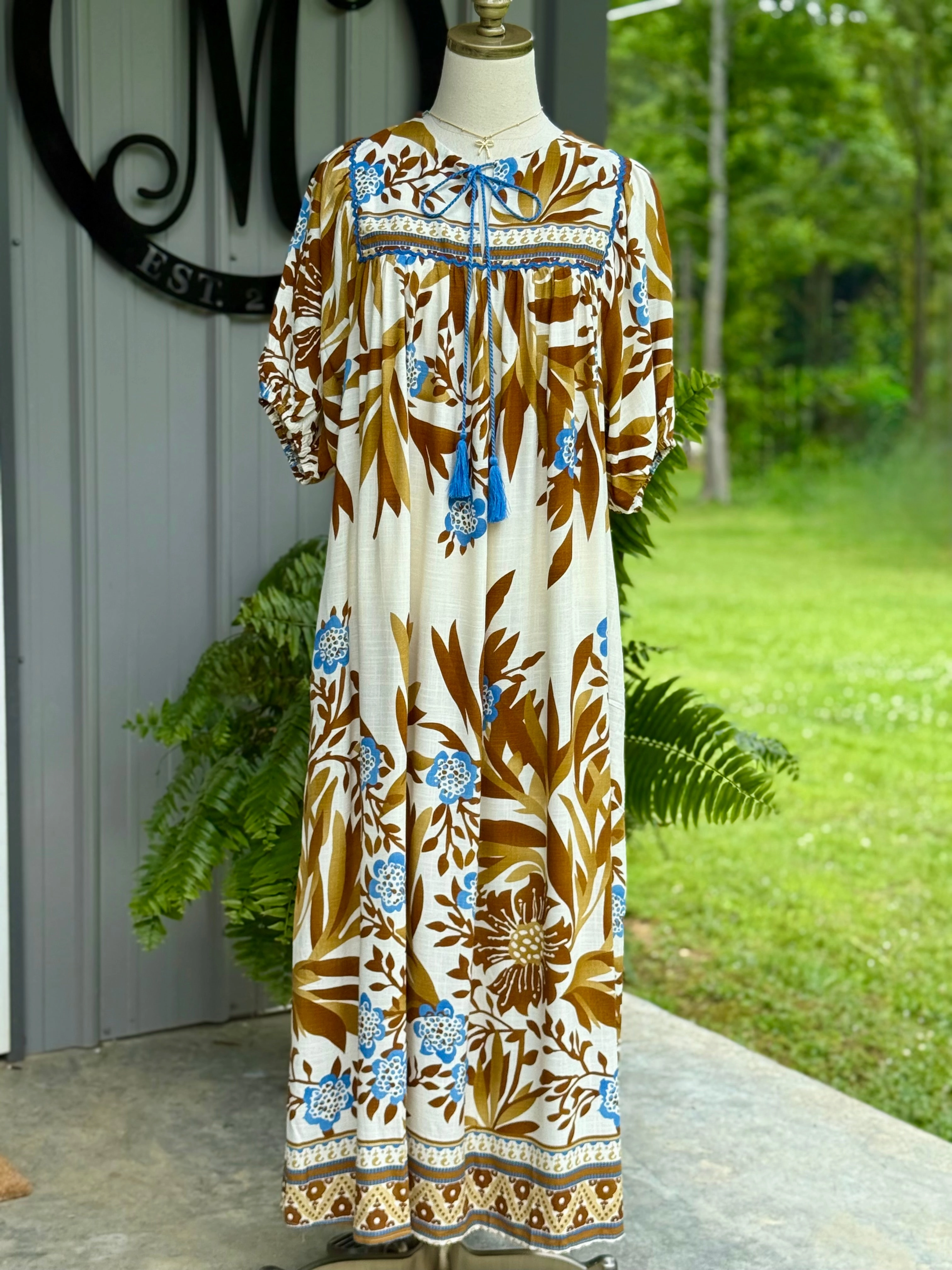 Belgium Linen Midi Dress Jenna Boho Style Midi Dress