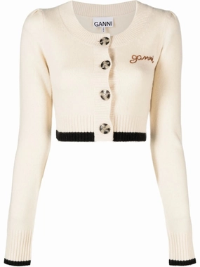 Fleck Knitwear cropped round-neck cardigan