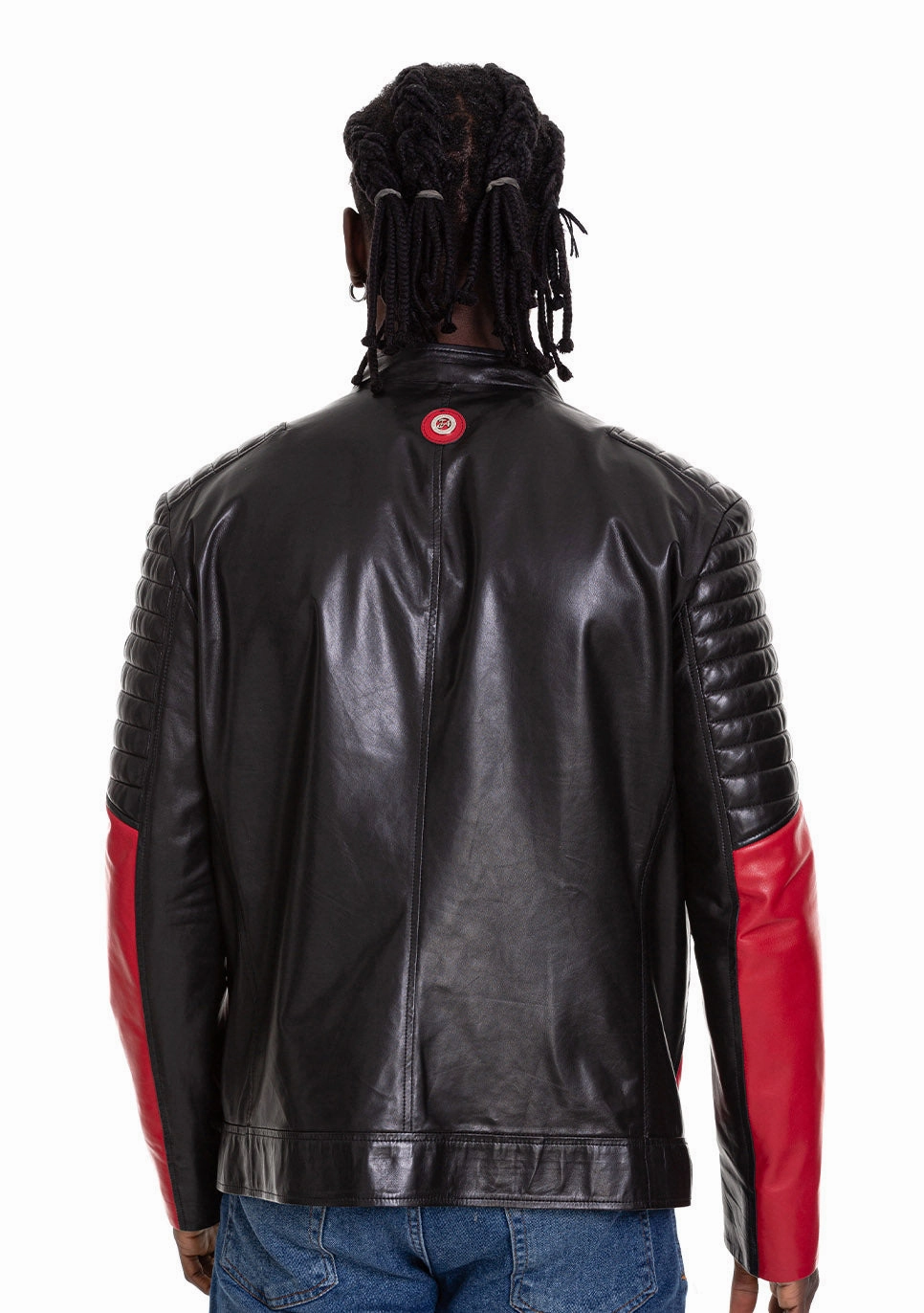 Simply Silk Jackets The Martos Black & Red Leather Men Jacket