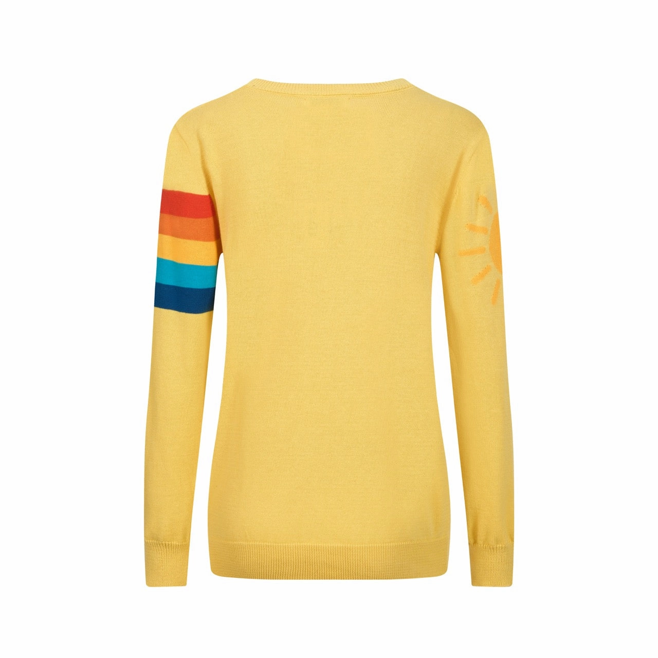 Knitwear Producer Women's vintage yellow rainbow jacquard knitwear