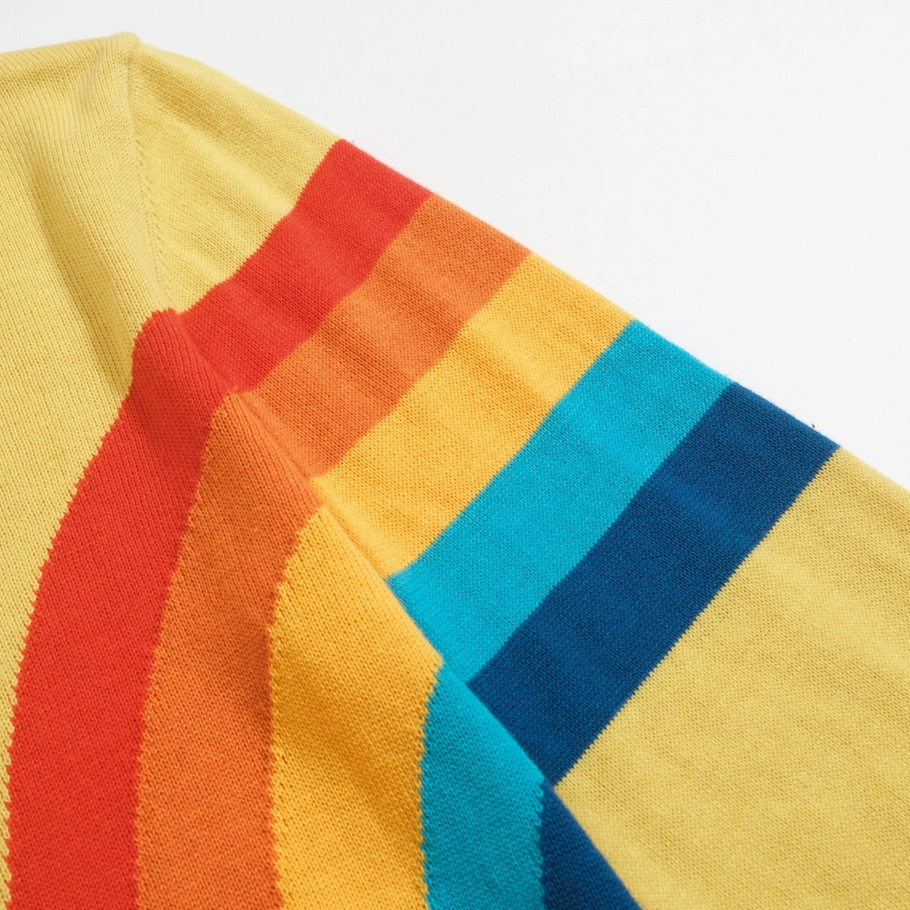 Women's vintage yellow rainbow jacquard knitwear Connor Knitwear